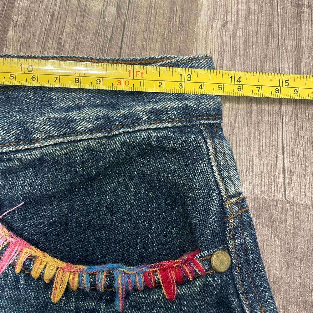 Vintage Patchwork Denim Midi Skirt – Women’s Size: 4 / W 13.5” | L 28” - Picture 6 of 7